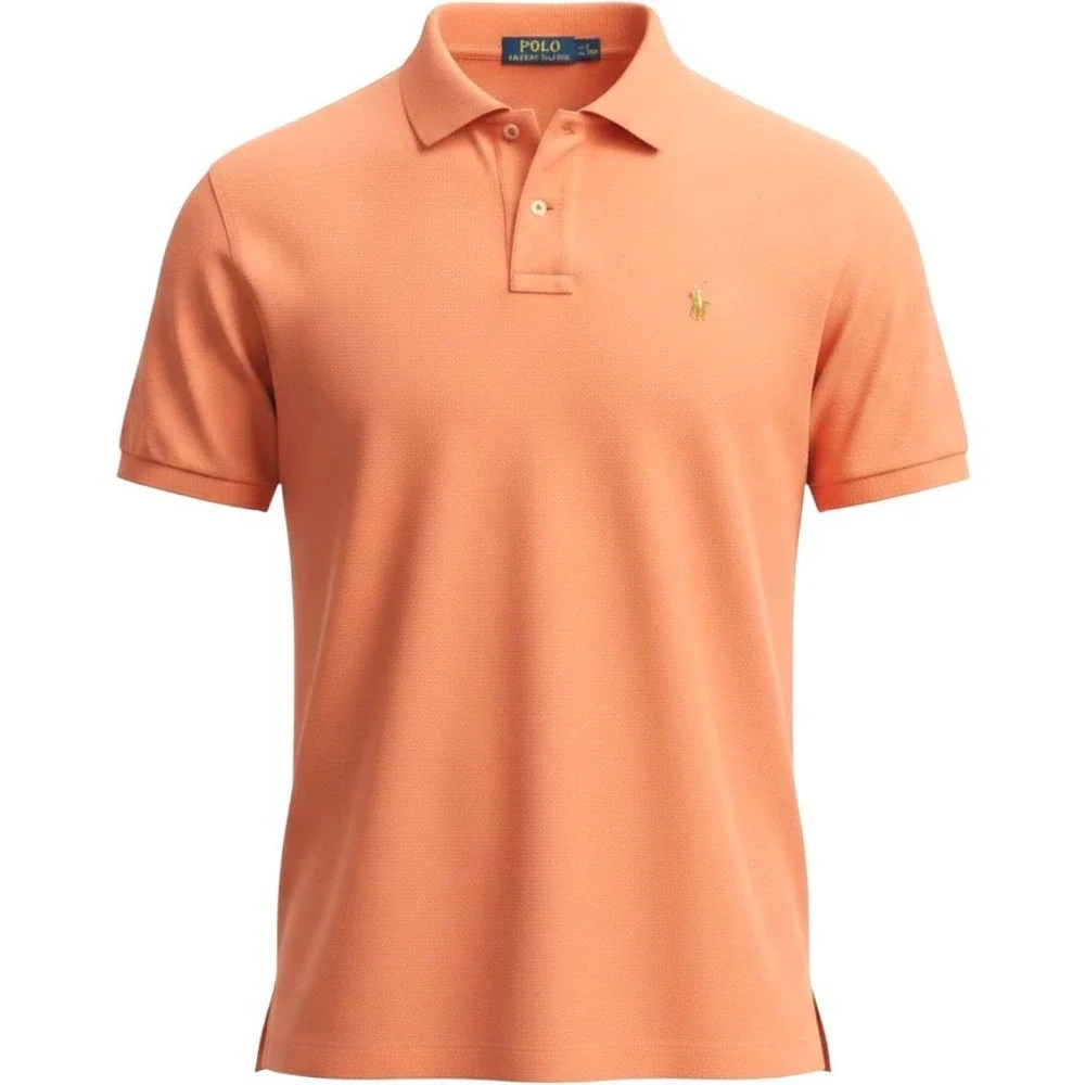 Polo Ralph Lauren Mens Polo‎ Shirt 2XL Orange Vintage Short Sleeve Golf